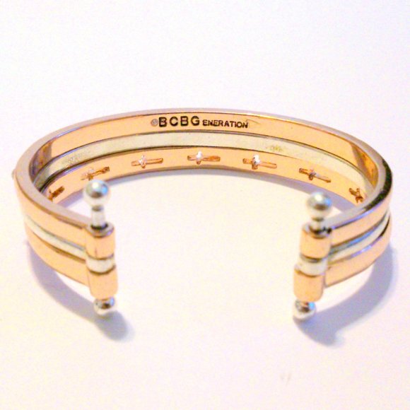 BCBG Rose Gold Tone BLESSED Cuff Bracelet - Picture 3 of 4